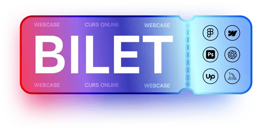 Biletul cursului cu logourile aplicațiilor