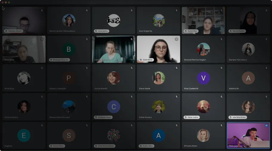 Sesiune live a comunității Webcase