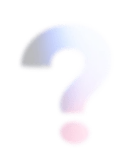 3D question mark with gradient shades of blue, purple, and pink.