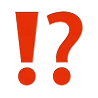 Red exclamation mark and question mark side by side, symbolizing confusion or surprise.