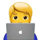 Boy sitting at a computer icon