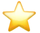 Shiny gold star icon with a white center and glowing edges.